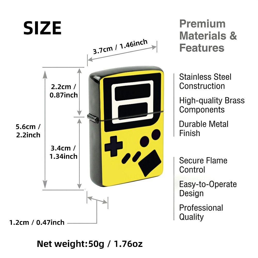 Retro gaming Flip Top Lighter  - Retro.Gaming Console Yellow recension och pris